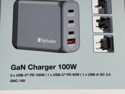 GNC-100 32202 GAN-LADEGERÄT 100W 3X USB-C, 1X USB-A, PD, QC, PPS, EU/ UK/ US