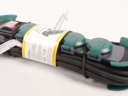 500.200 HOOK OUTDOOR 4-FACH STECKDOSENLEISTE 4M SCHWARZ/ GRÜN IP44