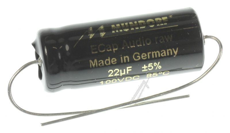 22UF-100V ECAP100-22 AUDIO-ELKO AXIAL 85° 12X30MM BIPOLAR RAU