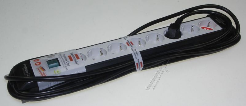 PREMIUM-LINE 1951580101 STECKDOSENLEISTE 8-FACH SCHWARZ/ LICHTGRAU 5M H05VV-F 3G1,5