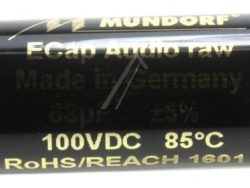 68UF-100V ECAP100-68 AUDIO EL KO AXIAL 85° 16X39MM BIPOLAR RAU