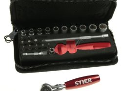 903040 STECKSCHLÜSSELSATZ UND BITSATZ 1/ 4 24-TEILIG IN TASCHE MIT MULTIFUNKTIONSRATSCHE