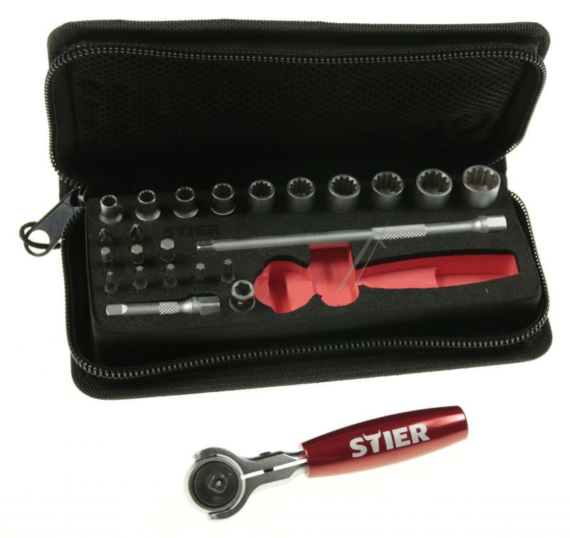903040 STECKSCHLÜSSELSATZ UND BITSATZ 1/ 4 24-TEILIG IN TASCHE MIT MULTIFUNKTIONSRATSCHE