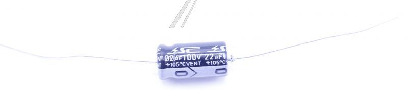 22UF-100V ELKO AXIAL 85° 6,5X18MM -ROHS-KONFORM-