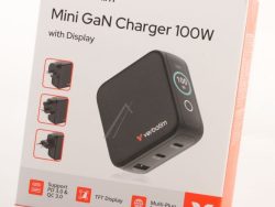 30239 GAN LADEGERÄT 100W 2X USB-C, 1X USB-A, PD, QC, PPS, DISPLAY, EU/ UK/ US