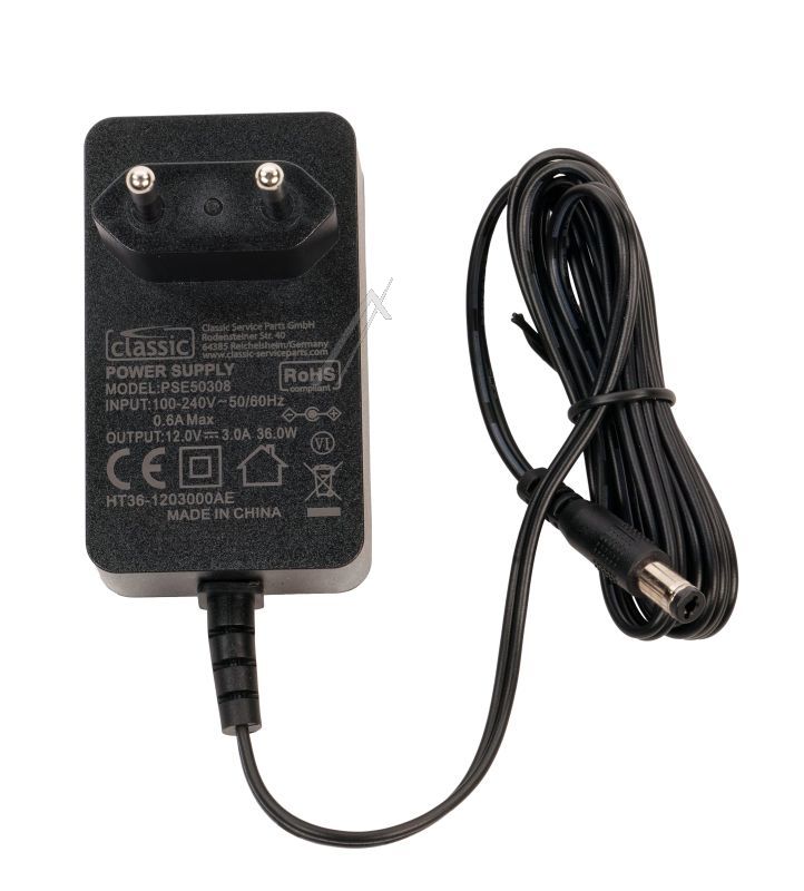 12V-3A-36W PSE50308 EU MREŽNI ADAPTER, SF SA DC UTIKAČEM 5,5× 2,1MM, CRNI