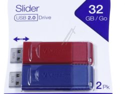 49327 USB-STICK 2.0 STORE N GO SLIDER 2 X 32GB (ROT/ BLAU)