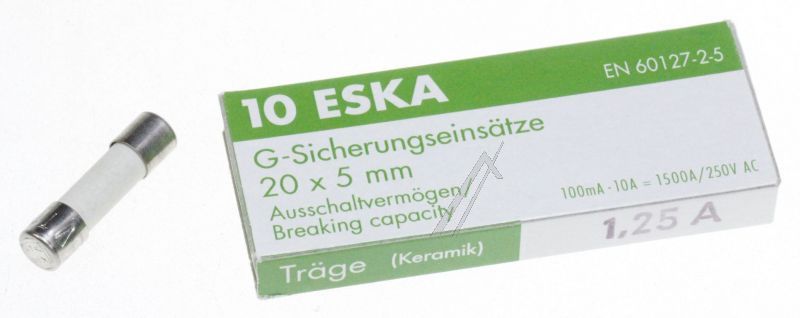 1,25A-T KERAMIKSICHERUNG 5X20MM INHALT:10STK. -ROHS-KONFORM-