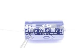 220UF-100V ELKO AXIAL 85° 13X30MM ROHS-KONFORM