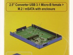 2,5″ KONVERTER 62731 USB 3.1 MICRO-B BUCHSE > M.2 / MSATA MIT GEHÄUSE