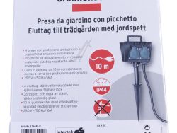 1154450 GARTENSTECKDOSE/ AUSSENSTECKDOSE 4-FACH MIT ERDSPIESS, 10M KABEL SCHWARZ
