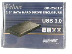 GD-25612 88884056 2,5″ FESTPLATTENGEHÄUSE, USB3.0/ SATAII, SCHWARZ