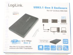 UA0292 FESTPLATTENGEHÄUSE 2,5 ZOLL, SATA, USB 3.1 GEN2