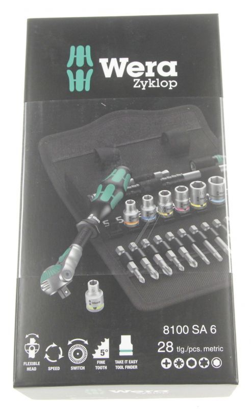 8100 SA 6 05004016001 ZYKLOP SPEED-KNARRENSATZ 28TLG 1/ 4"-ANTRIEB