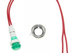 KONTROLLLAMPE GRÜN MIT KABEL UND CHROMRAHMEN DURCHMESSER 10MM