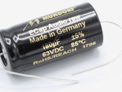 180UF-63V ECAP63-180 AUDIO-ELKO AXIAL 85° 16X39MM BIPOLAR RAU