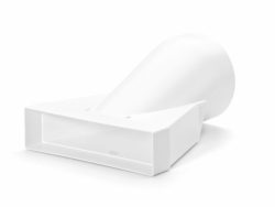 T-EST 125 COMPAIR TOP 4021047 ABLUFTADAPTER ENDSTÜCK WEISS – RUND Ø125MM AUF ECKIG 55,5X218,5MM