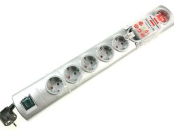 PRIMERA-LINE 1153390128 STECKDOSENLEISTE 8-FACH SILBER 2M H05VV-F 3G1,5