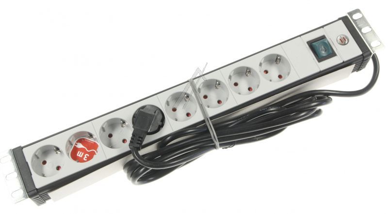 PREMIUM-LINE 19" 1156057018 STECKDOSENLEISTE FÜR SCHALTSCHRANK 8-FACH SCHWARZ/ LICHTGRAU