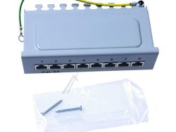 DESKTOP PATCHPANEL 8 PORT CAT.6A LICHTGRAU