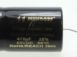 470UF-63V ECAP63-470 AUDIO ELKO AXIAL 85° 25X38MM BIPOLAR RAU