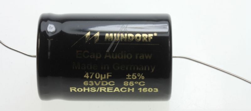 470UF-63V ECAP63-470 AUDIO ELKO AXIAL 85° 25X38MM BIPOLAR RAU