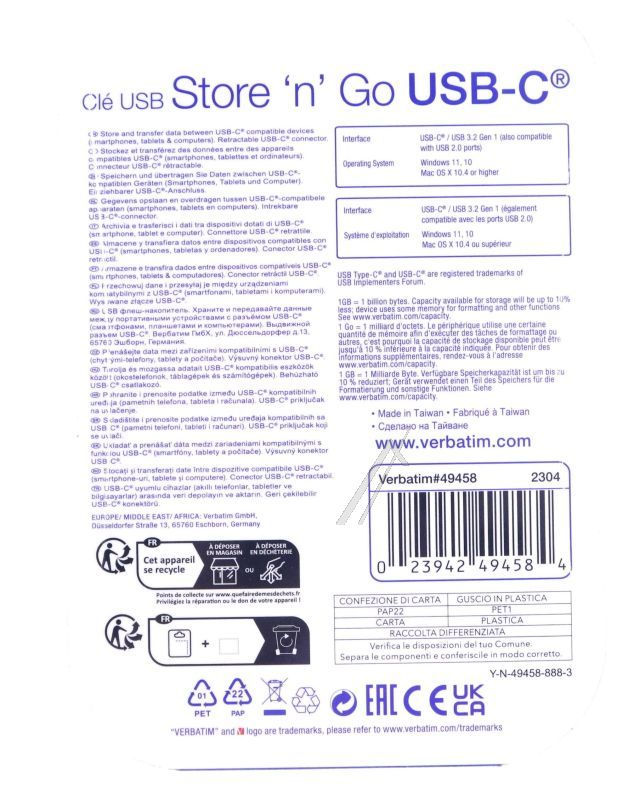 49458 STORE  N  GO USB-C 3.2 GEN 1 DRIVE 64GB