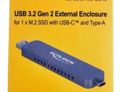 42616 EXTERNES GEHÄUSE FÜR M.2 NVME PCIE SSD MIT USB TYPE-C UND TYP-A STECKER