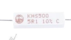 5R1-5,0W KHS500KB-AX-5R1AA DRAHTWIDERSTAND AXIAL 25X6,4MM ROHS-KONFORM