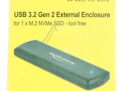 42615 EXTERNES GEHÄUSE M.2 NVME PCIE SSD > USB 3.2 GEN 2 TYPE-C BUCHSE – WERKZEUGFREI