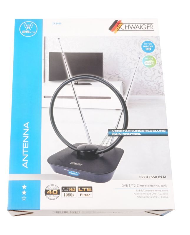 ZA8960011 ZA8960_013 ZIMMERANTENNE AKTIV MAX. 36DB VHF/ UHF 174-230 / 470-790 MHZ