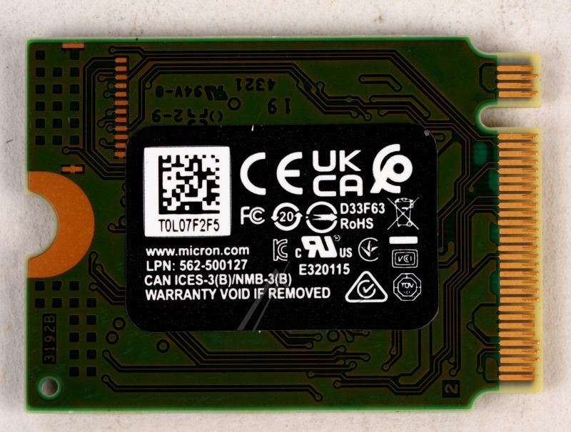 03B03-00166300 SSD P4X4(VAL) 1TB M2 2230 NVME MICRON/ MTFDKBK1T0TFK-1BC1AABGA/ V5MA010