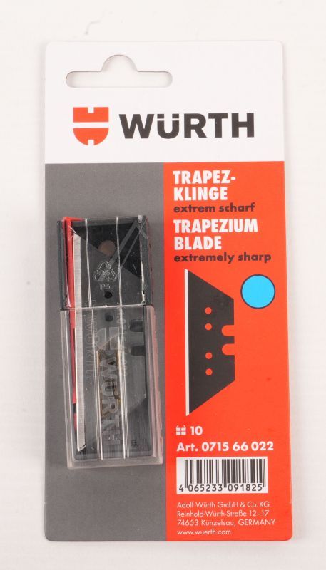 071566022 TRAPEZKLINGE CARBONSTAHL SCHWARZ 10 STÜCK (18X61X0,65MM)