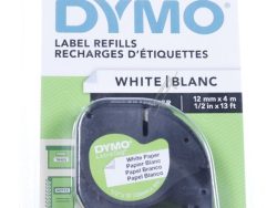 S0721510 SCHRIFTBAND SCHWARZ AUF WEISS 12MM/ 4M PAPIERBAND DYMO LETRA-TAG
