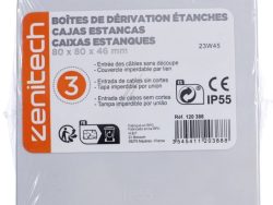 120388 SATZ 3 WASSERDICHTE QUADRATISCHE DOSEN 80X80X40MM IP55