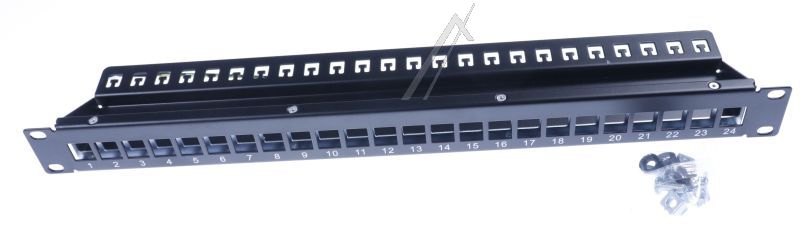 19" KEYSTONE PATCHPANEL 24 PORT SCHWARZ
